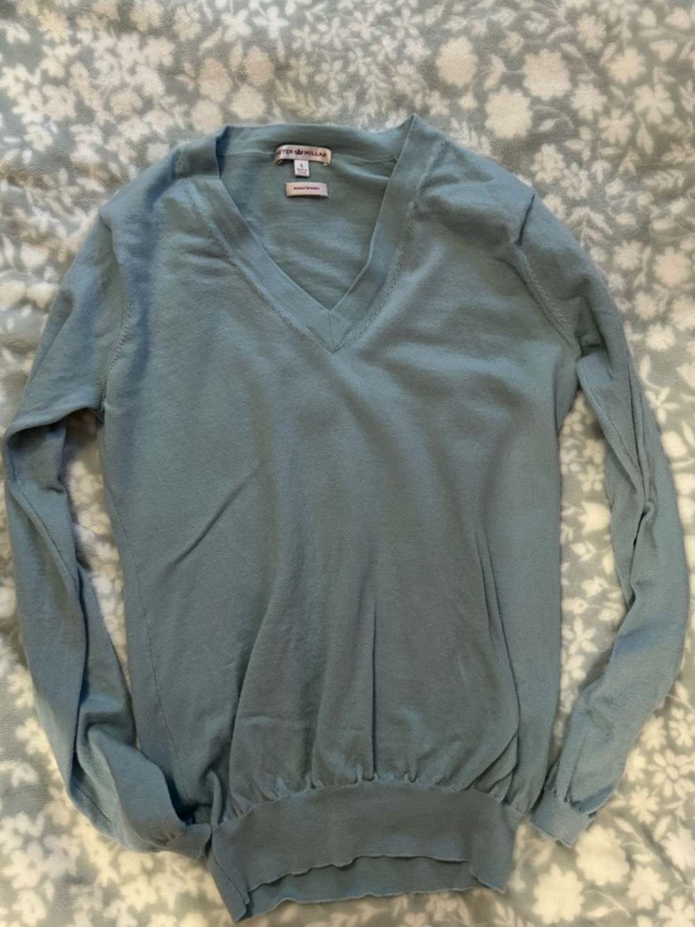 Peter Millar Merino Wool V-Neck Sweater Blue S EUC - Picture 8 of 8